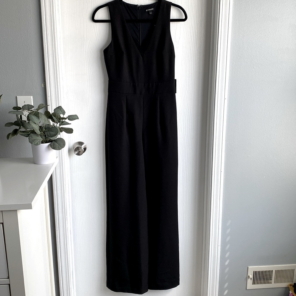 Express V-Neck Wide leg Black Jumpsuit